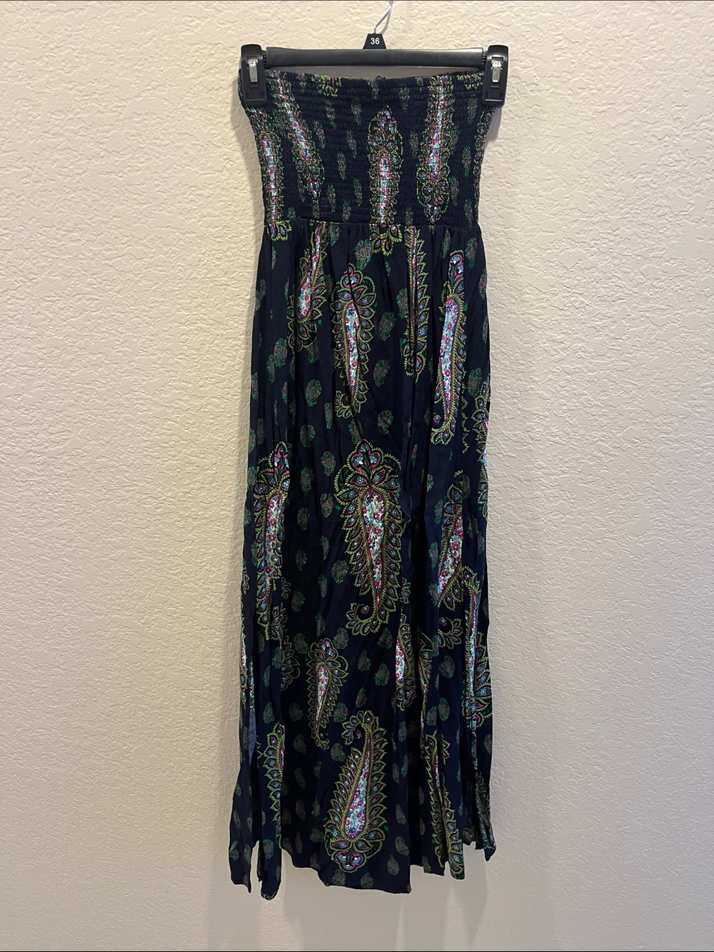 Xhilaration Black Paisley Maxi Dress with Green and Purple Details